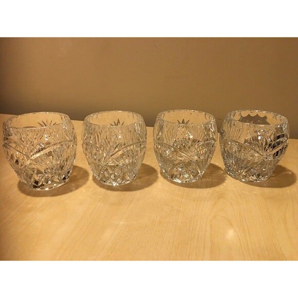 Set of 4 Vintage Crystal Candle Holders - Picture 1 of 3